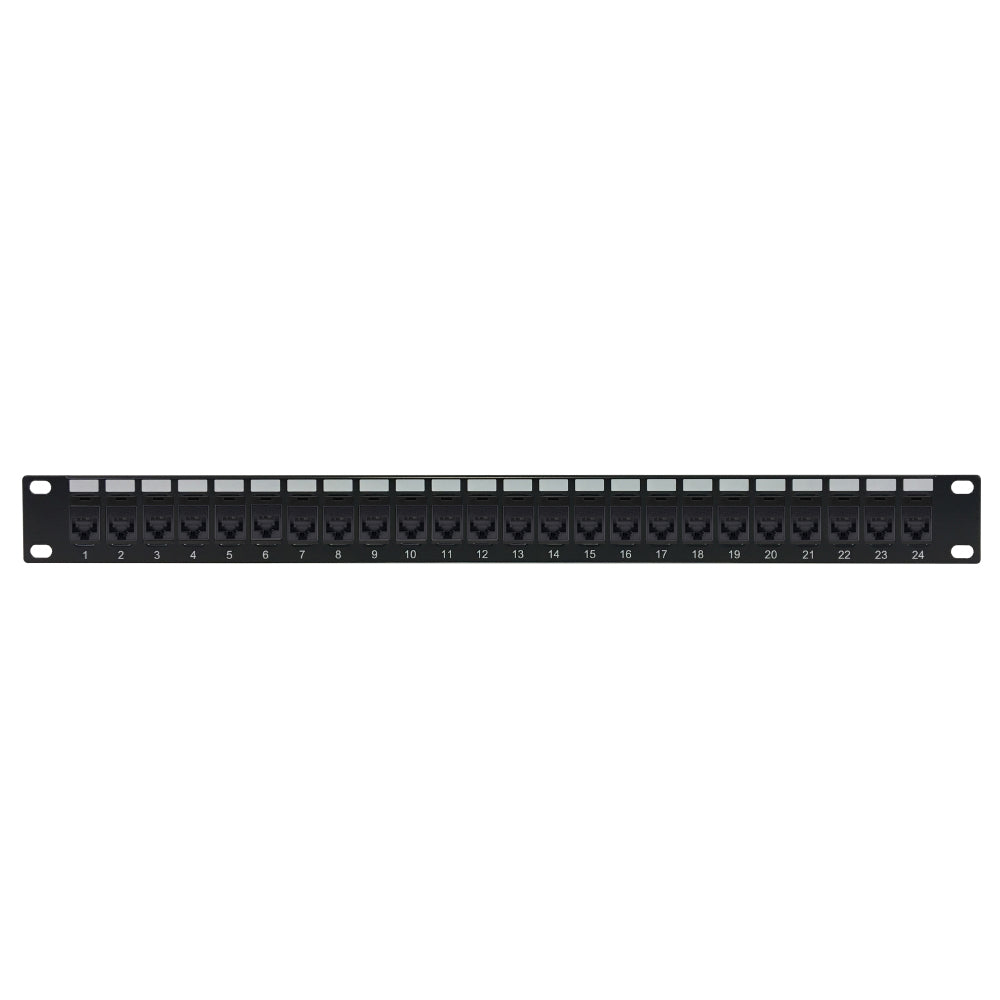 24-Port Cat6a Patch Panel, 19" Rackmount 1U - Pass-Through – Generic