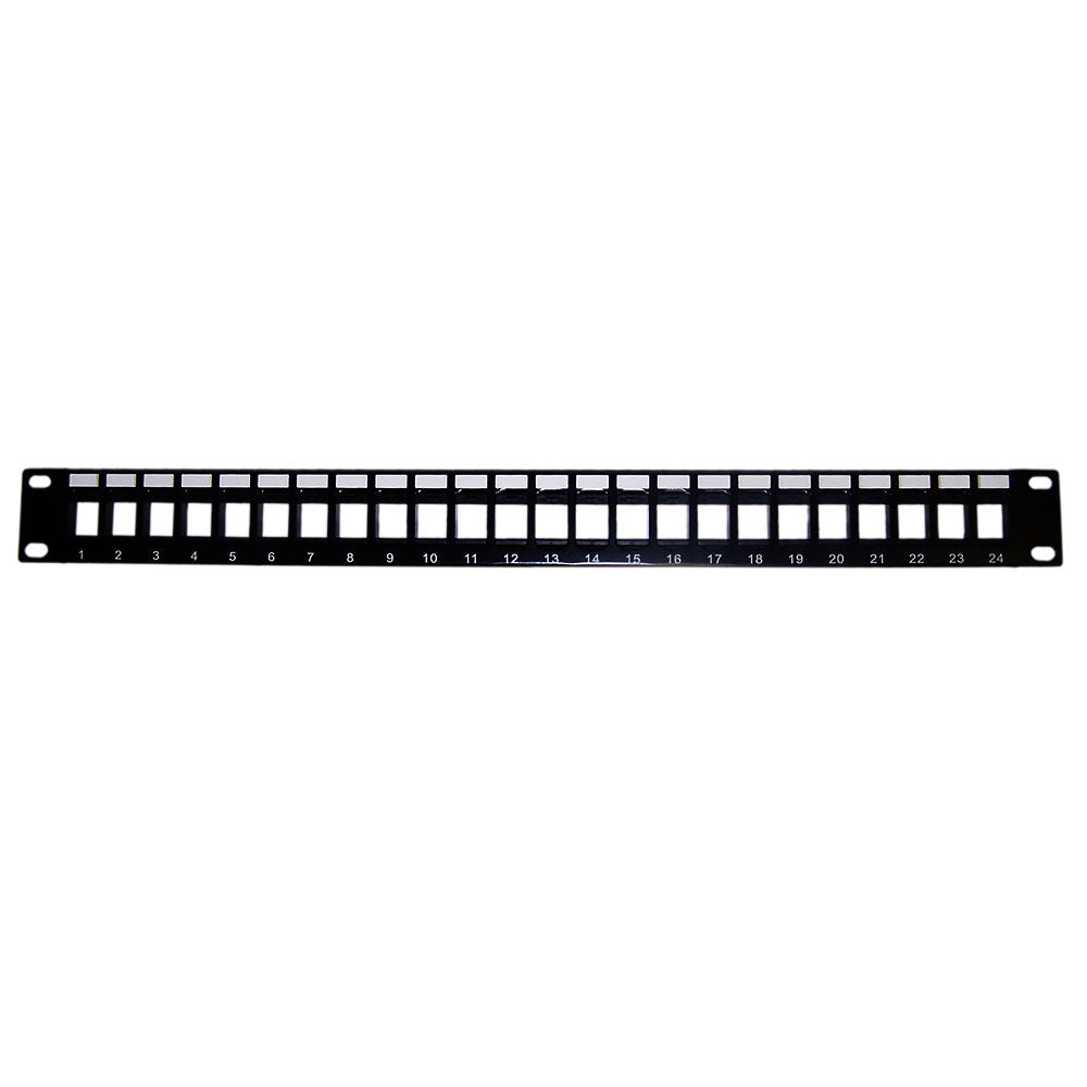 24-port Keystone Patch Panel, 19 inch Rackmount 1U - Unloaded – Generic