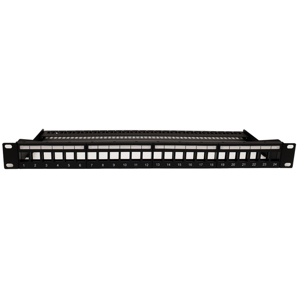 24-port Keystone Patch Panel - 19 inch Rackmount 1U - High Density with Cable Manager - Unshielded - Unloaded – Generic – Unloaded Patch Panels