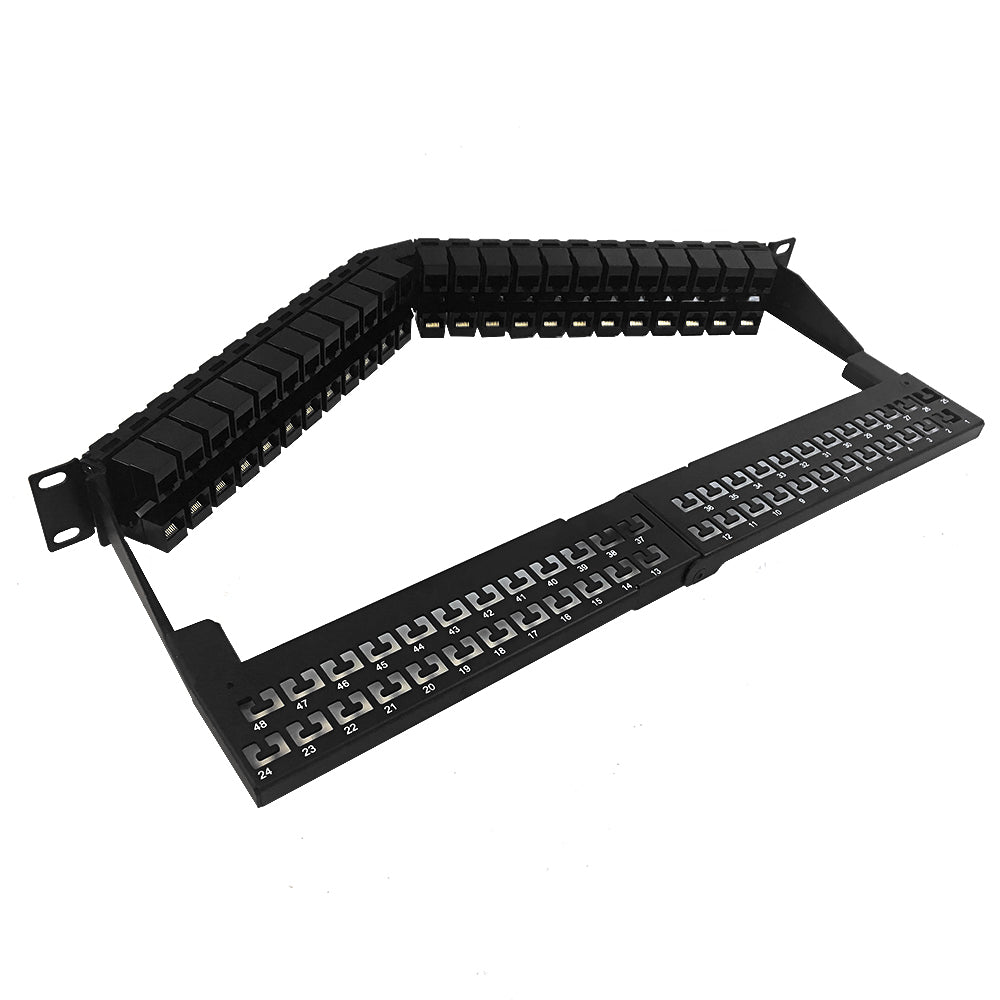48-Port Angled CAT5e Patch Panel, 19" Rackmount 2U - Pass-Through – Generic – CAT5E Patch Panels (photo 2)