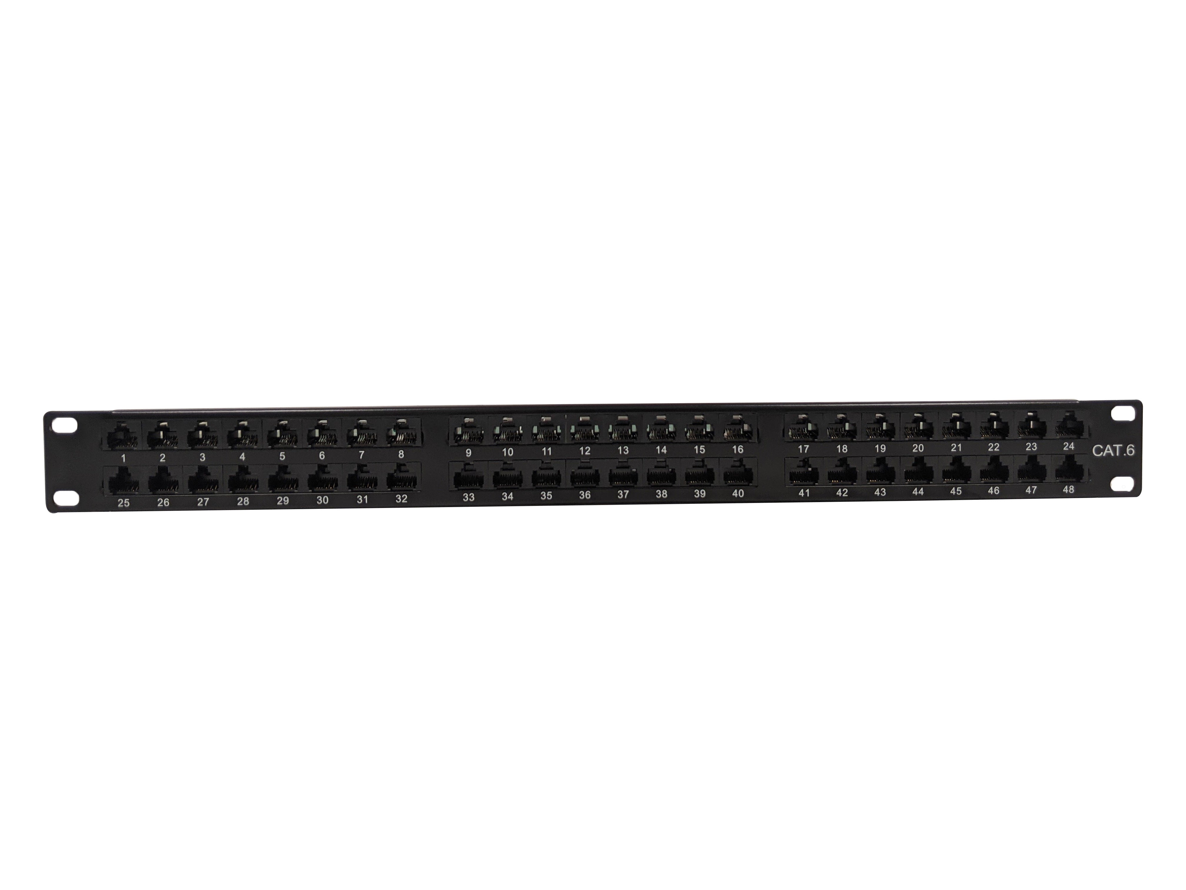 48-Port CAT6 Patch Panel, 19" Rackmount 1U - 110 Punch-Down – Generic – CAT6 Patch Panels (photo 2)