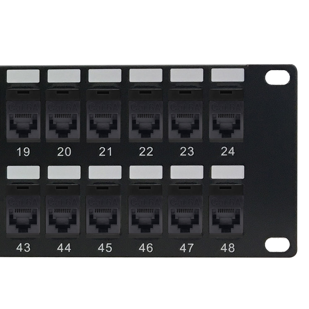 48-Port Cat6a Patch Panel, 19" Rackmount 2U - Pass-Through – Generic – CAT6A Patch Panels (photo 2)