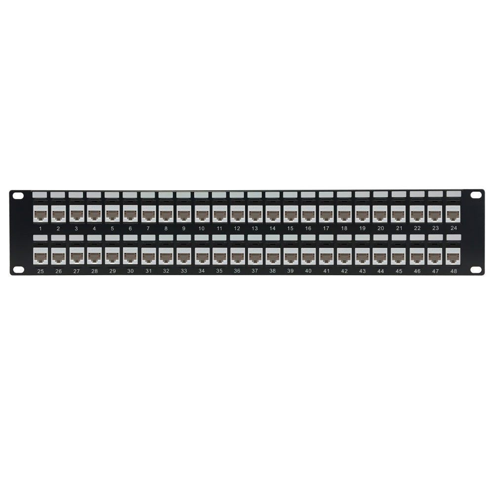 48-Port Cat6a Patch Panel, 19" Rackmount 2U - Pass-Through – Generic – CAT6A Patch Panels (photo 3)