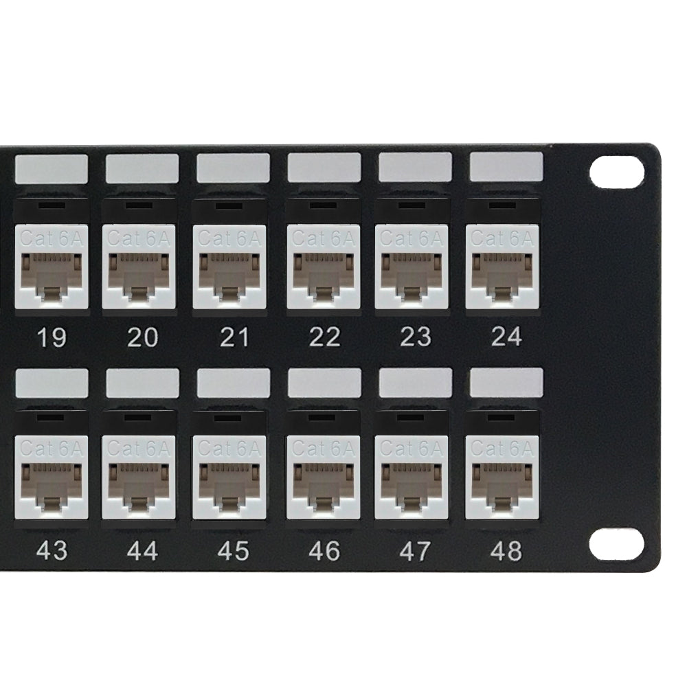 48-Port Cat6a Patch Panel, 19" Rackmount 2U - Pass-Through – Generic – CAT6A Patch Panels (photo 4)