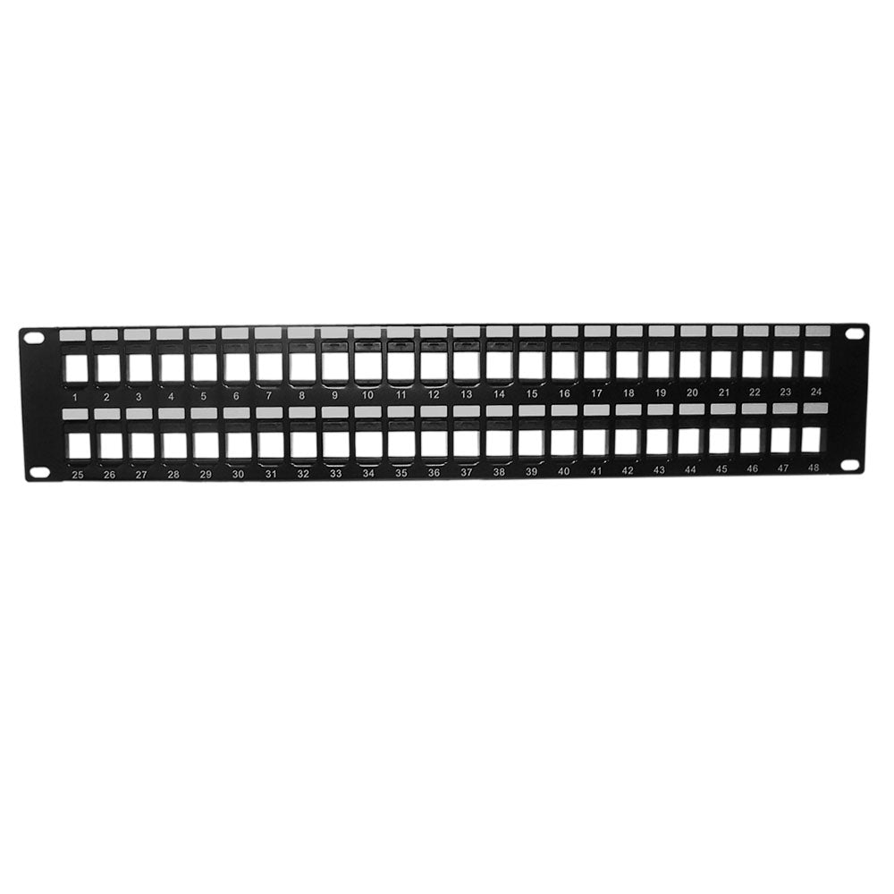 48-port Keystone Patch Panel, 19 inch Rackmount 2U - Unloaded – Generic – Unloaded Patch Panels