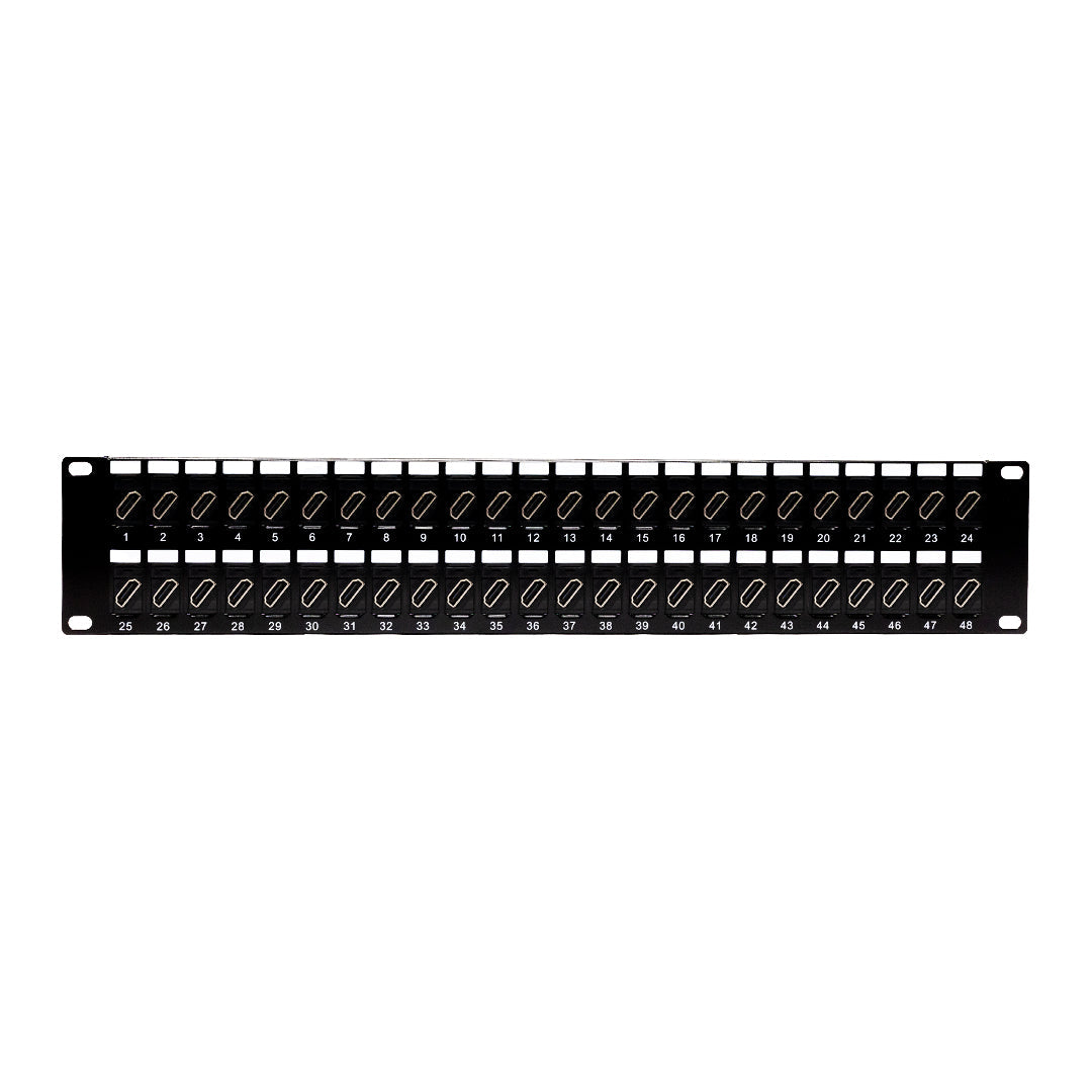 48-Port HDMI patch panel, 19 inch rackmount 2U – Generic