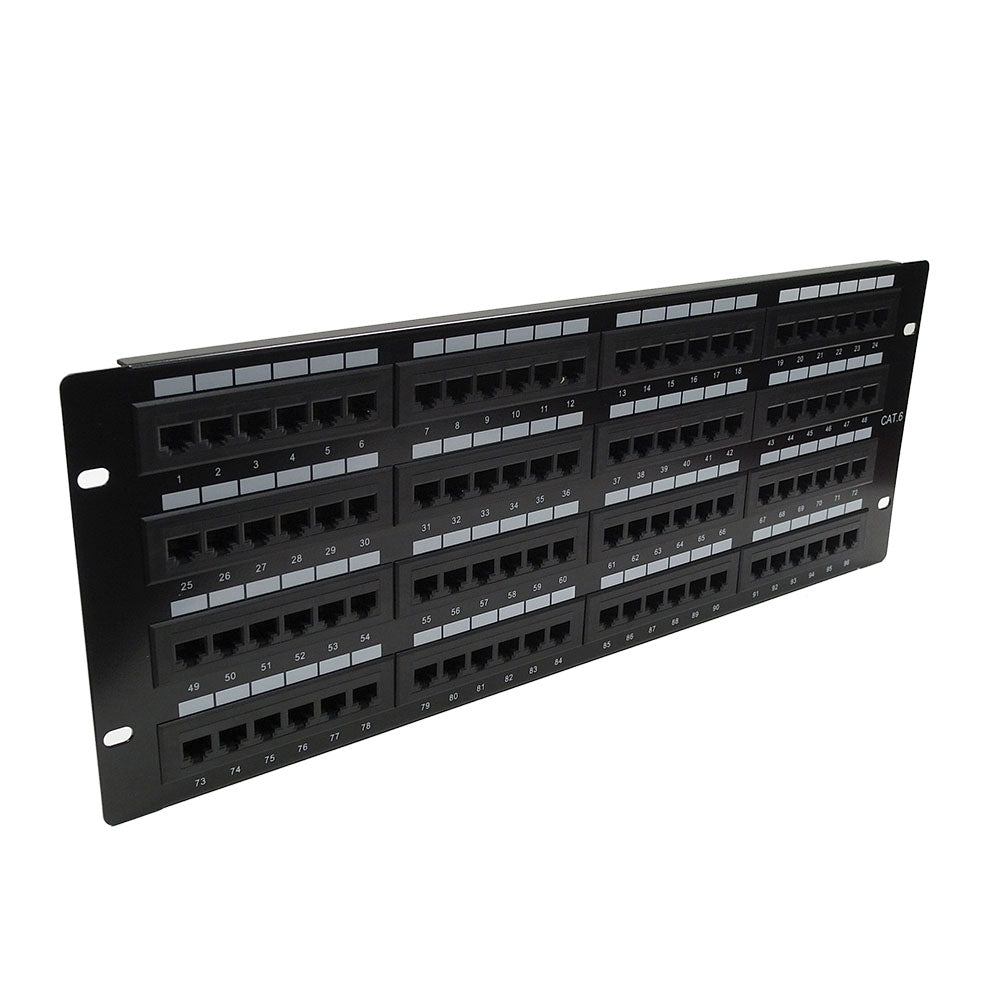 96-Port CAT6 Patch Panel, 19" Rackmount 4U - 110 Punch-Down – Generic – CAT6 Patch Panels