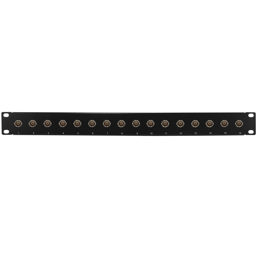 16-Port 75 Ohm BNC 12GHz HD-SDI patch panel, 19 inch rackmount 1U – Generic