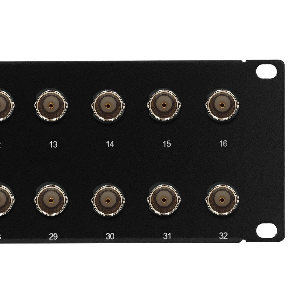 32-Port 75 Ohm BNC 12GHz HD-SDI patch panel, 19 inch rackmount 2U – Generic – Audio/Video Patch Panels (photo 2)