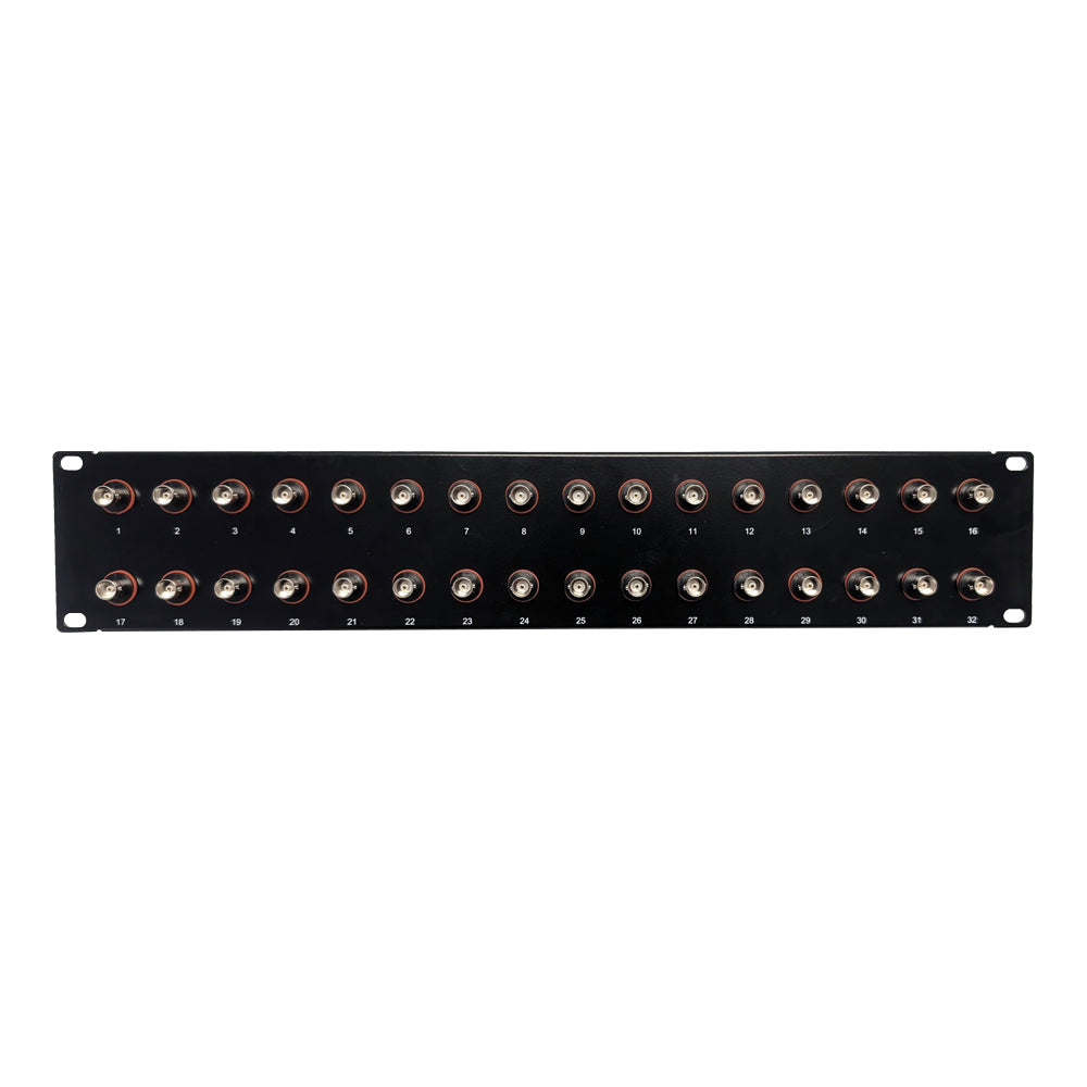 32-Port 75 Ohm BNC Patch Panel, 19 Inch Rackmount 2U – Generic – Audio/Video Patch Panels