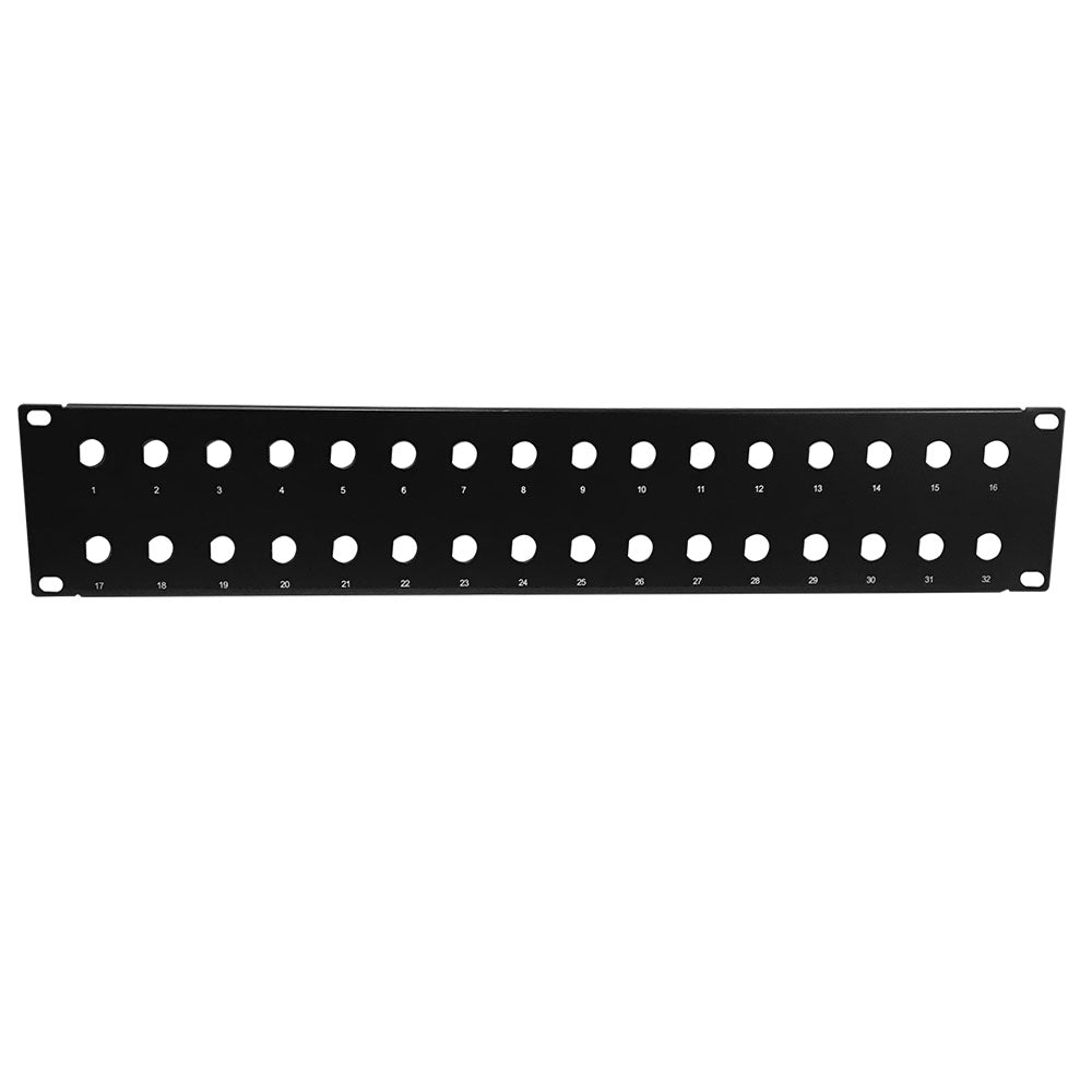 32-port BNC patch panel, 19 inch rackmount 2U - unloaded – Generic