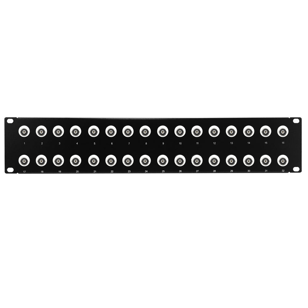 32-Port 50 Ohm BNC Patch Panel, 19 inch Rackmount 2U – Generic