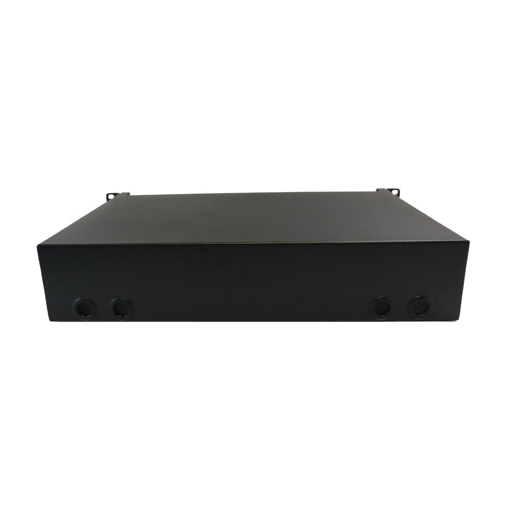 2U 19" Rackmount FDU with Slide Out (holds 4 panels) (Non-LGX) - Black – Generic – Non-LGX Fiber Optic Patch Panels & Enclosures (photo 2)