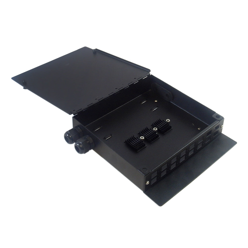 Indoor 16-Port Metal Fiber Optic Wall Mount Terminal Box - Black – Generic – Fiber Optic Wall Boxes & Enclosures (photo 2)