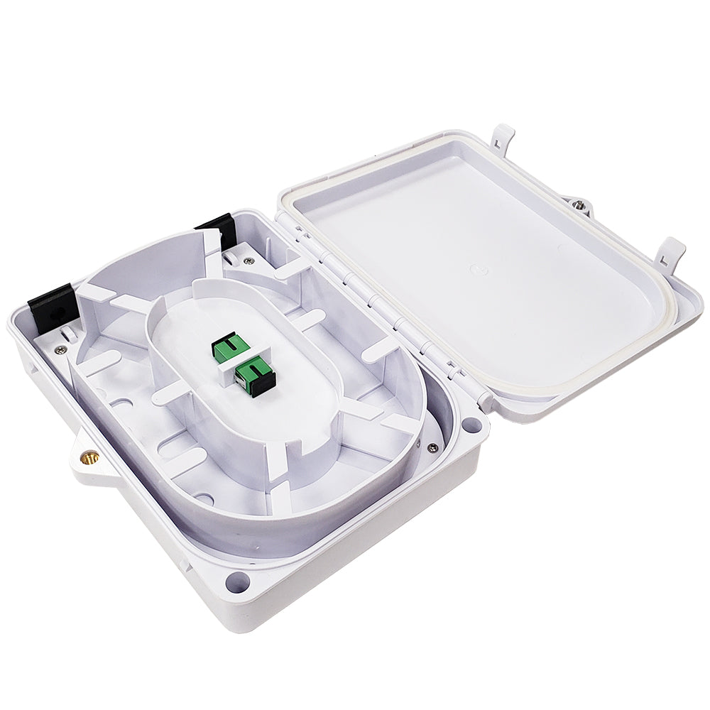 Outdoor 1-port Plastic Fiber Terminal Box with SC/APC Simplex Coupler - IP65 - White – Generic – Fiber Optic Wall Boxes & Enclosures (photo 3)