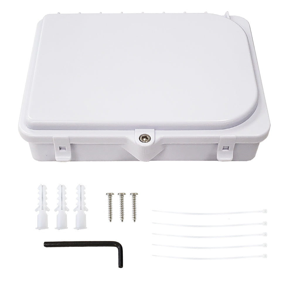 Outdoor 1-port Plastic Fiber Terminal Box with SC/APC Simplex Coupler - IP65 - White – Generic – Fiber Optic Wall Boxes & Enclosures (photo 4)