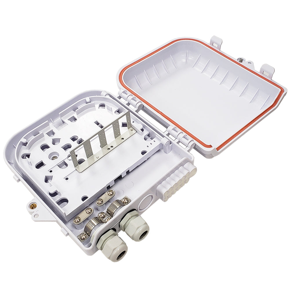 Indoor/Outdoor 12-port Plastic Fiber Terminal Box - White – Generic – Fiber Optic Wall Boxes & Enclosures (photo 2)