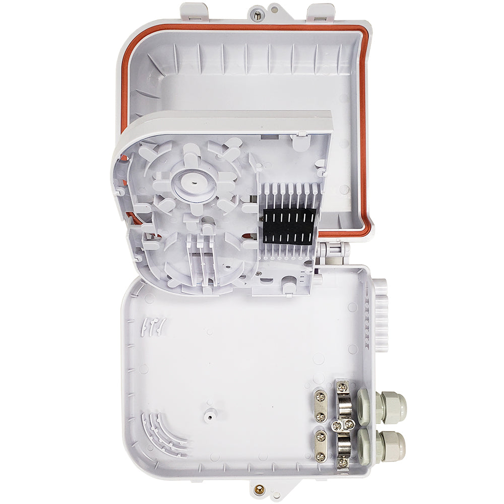Indoor/Outdoor 12-port Plastic Fiber Terminal Box - White – Generic – Fiber Optic Wall Boxes & Enclosures (photo 3)