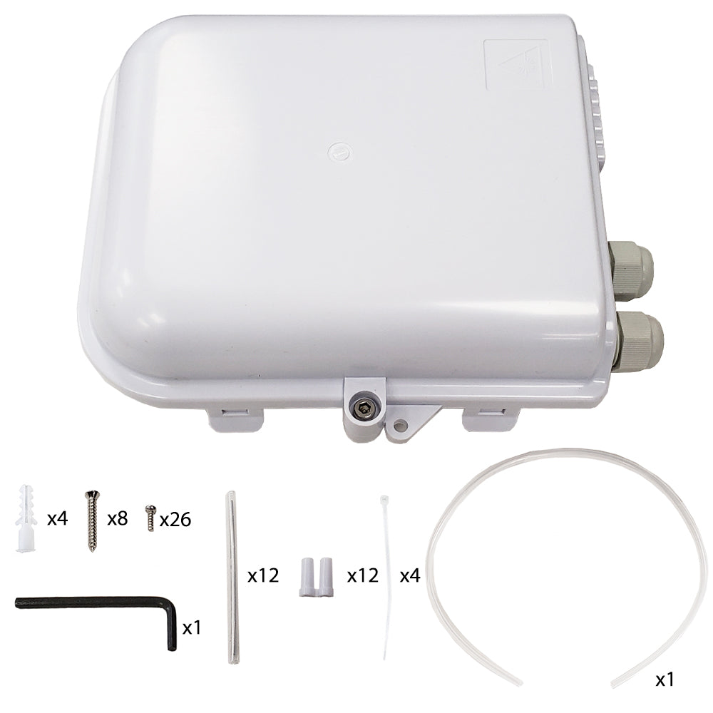 Indoor/Outdoor 12-port Plastic Fiber Terminal Box - White – Generic – Fiber Optic Wall Boxes & Enclosures (photo 4)