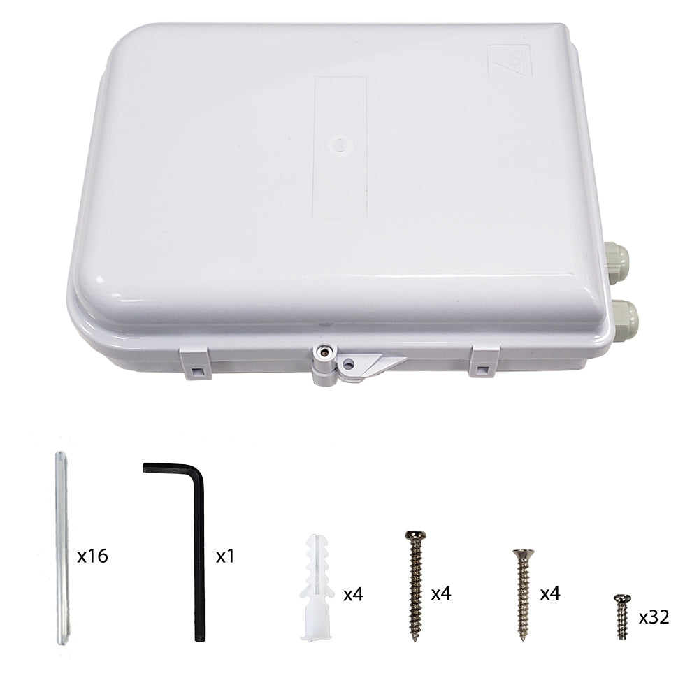 Indoor/Outdoor 16-Port Plastic Fiber Optic Wall Mount Terminal Box White – Generic – Fiber Optic Wall Boxes & Enclosures (photo 4)