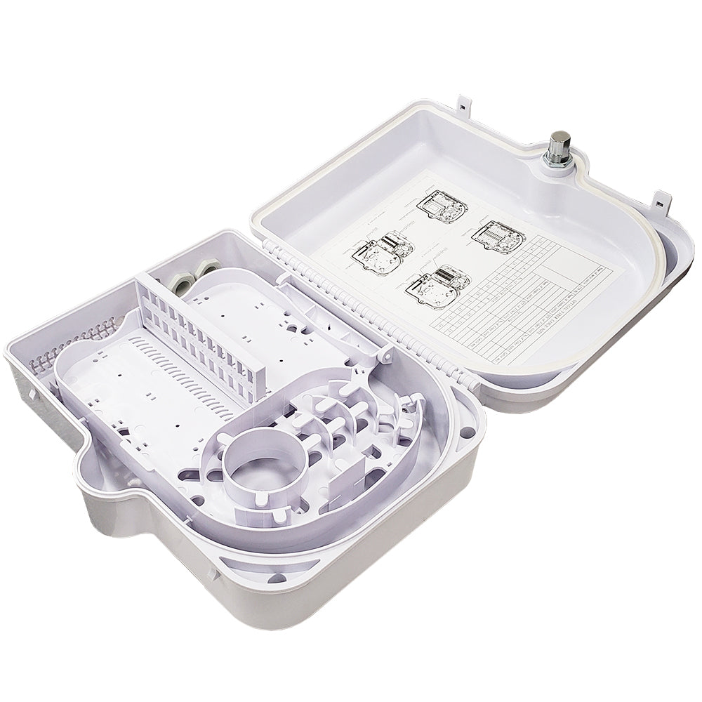 Indoor/Outdoor 24-port Plastic Fiber Terminal Box - White – Generic – Fiber Optic Wall Boxes & Enclosures (photo 2)