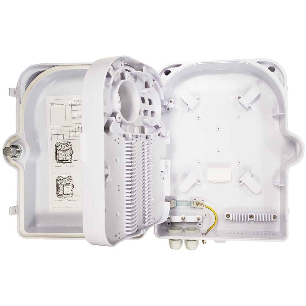 Indoor/Outdoor 24-port Plastic Fiber Terminal Box - White – Generic – Fiber Optic Wall Boxes & Enclosures (photo 3)