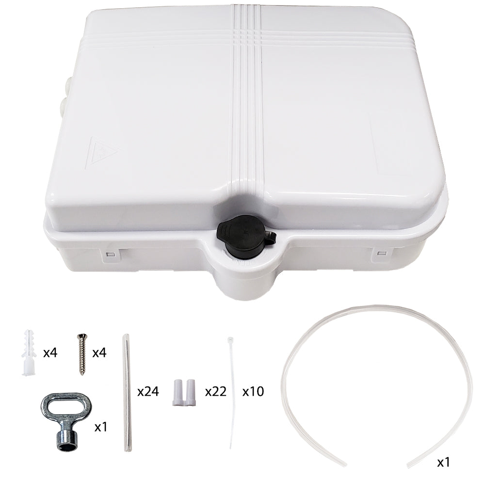 Indoor/Outdoor 24-port Plastic Fiber Terminal Box - White – Generic – Fiber Optic Wall Boxes & Enclosures (photo 5)