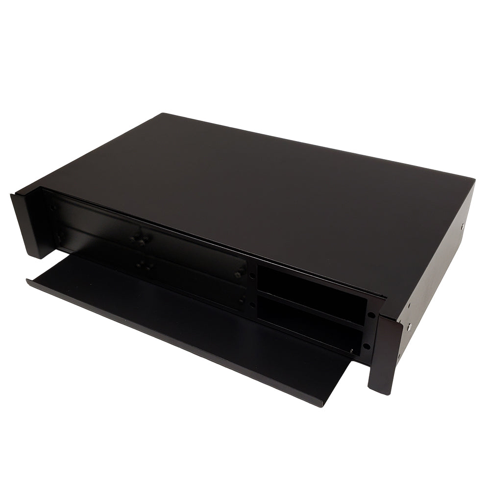 2U LGX Style Sliding Panel (holds 6 cassettes/panels) - Black – Generic
