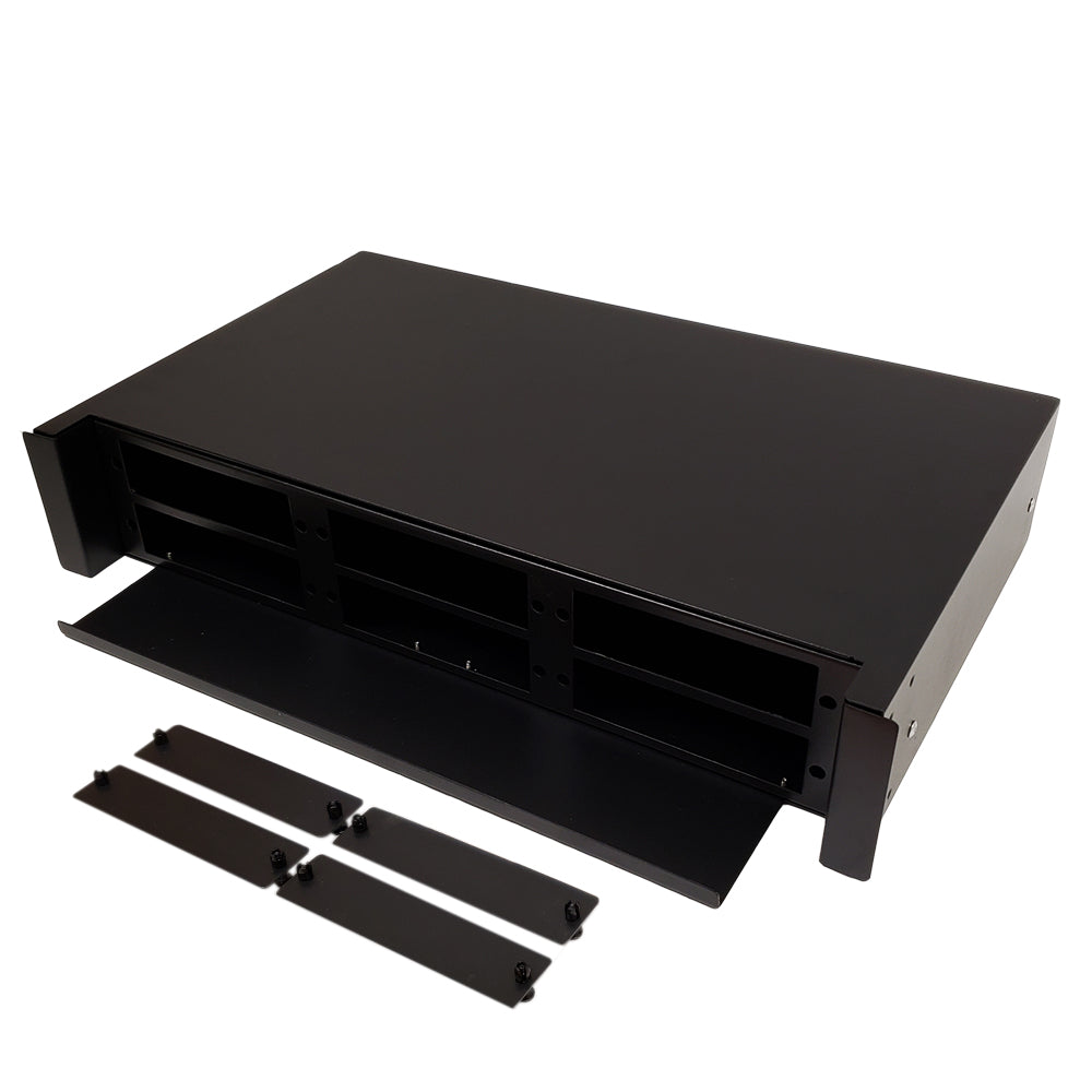2U LGX Style Sliding Panel (holds 6 cassettes/panels) - Black – Generic – LGX Fiber Optic Patch Panels, Cassettes & Enclosures (photo 2)
