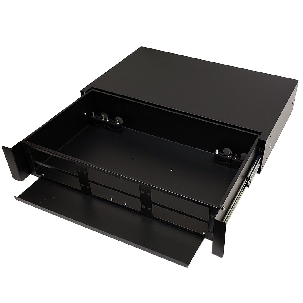 2U LGX Style Sliding Panel (holds 6 cassettes/panels) - Black – Generic – LGX Fiber Optic Patch Panels, Cassettes & Enclosures (photo 4)