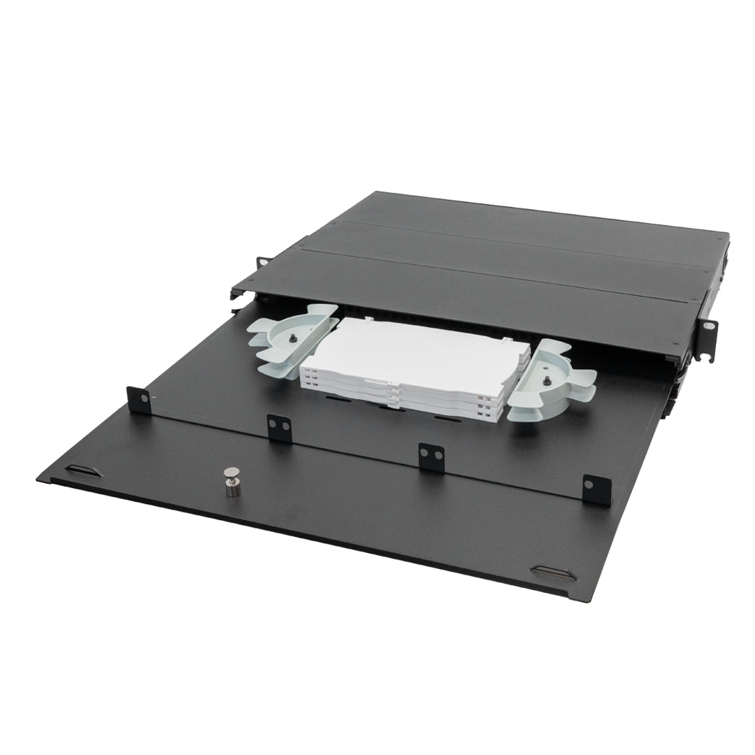 1U Premium LGX Style Sliding Panel (holds 3 cassettes) - Black – Generic – LGX Fiber Optic Patch Panels, Cassettes & Enclosures (photo 3)
