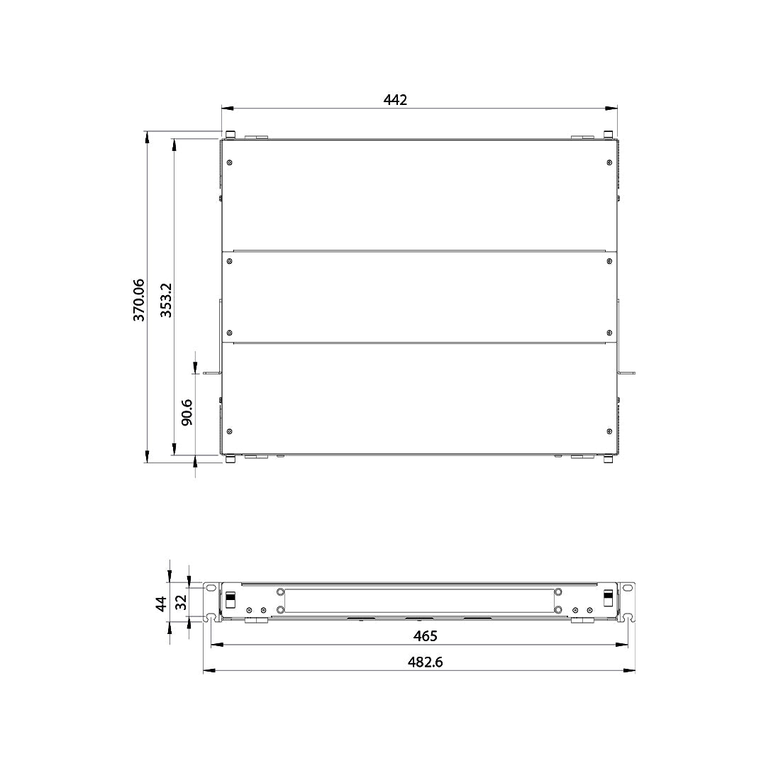 1U Premium LGX Style Sliding Panel (holds 3 cassettes) - Black – Generic – LGX Fiber Optic Patch Panels, Cassettes & Enclosures (photo 8)