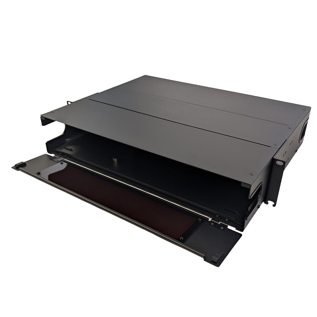 2U Premium LGX Style Sliding Panel (holds 6 cassettes) - Black – Generic – LGX Fiber Optic Patch Panels, Cassettes & Enclosures (photo 2)