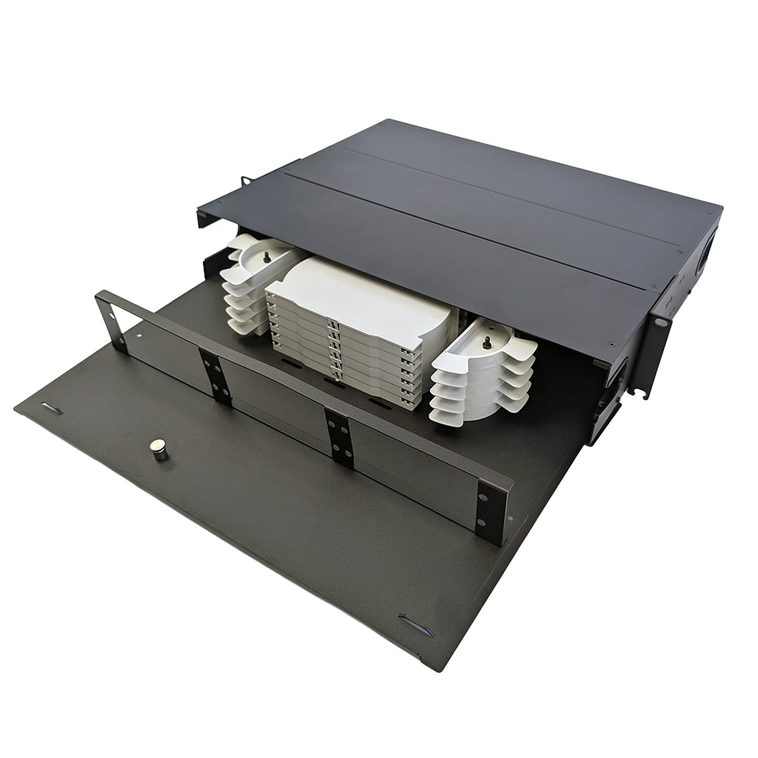 2U Premium LGX Style Sliding Panel (holds 6 cassettes) - Black – Generic – LGX Fiber Optic Patch Panels, Cassettes & Enclosures (photo 3)