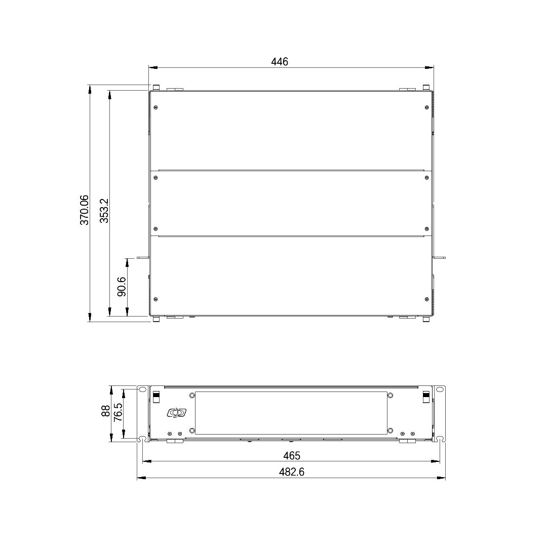 2U Premium LGX Style Sliding Panel (holds 6 cassettes) - Black – Generic – LGX Fiber Optic Patch Panels, Cassettes & Enclosures (photo 7)