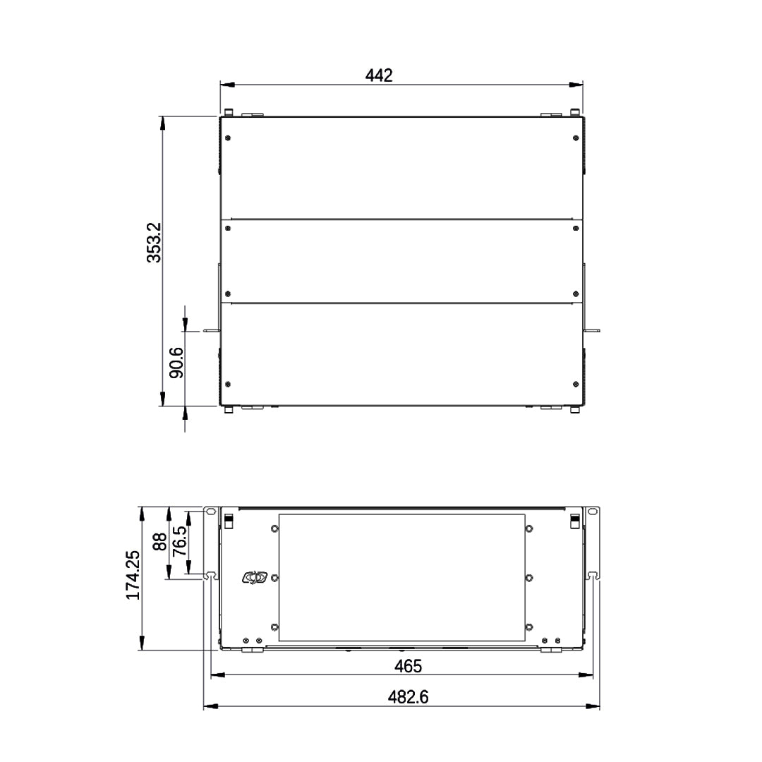 4U Premium LGX Style Sliding Panel (holds 12 cassettes) - Black – Generic – LGX Fiber Optic Patch Panels, Cassettes & Enclosures (photo 7)