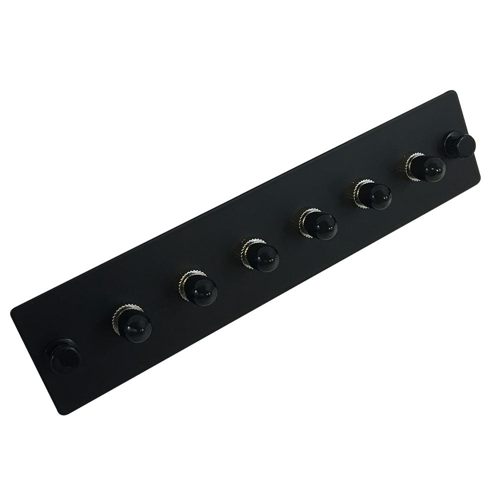 Loaded Adapter Panel with 6x Simplex ST/UPC SM/MM (Non-LGX) - Black – Generic – Non-LGX Fiber Optic Patch Panels & Enclosures