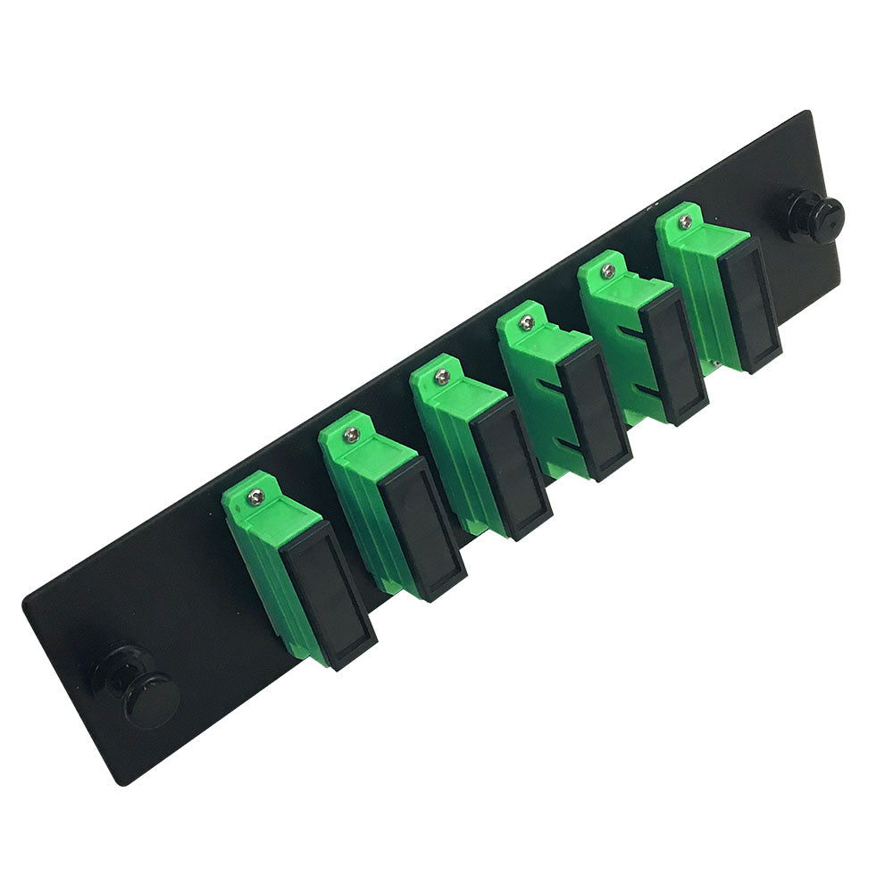 Loaded Adapter Panel with 6 x Duplex SC/APC Singlemode (Non-LGX) - Black – Generic – Non-LGX Fiber Optic Patch Panels & Enclosures