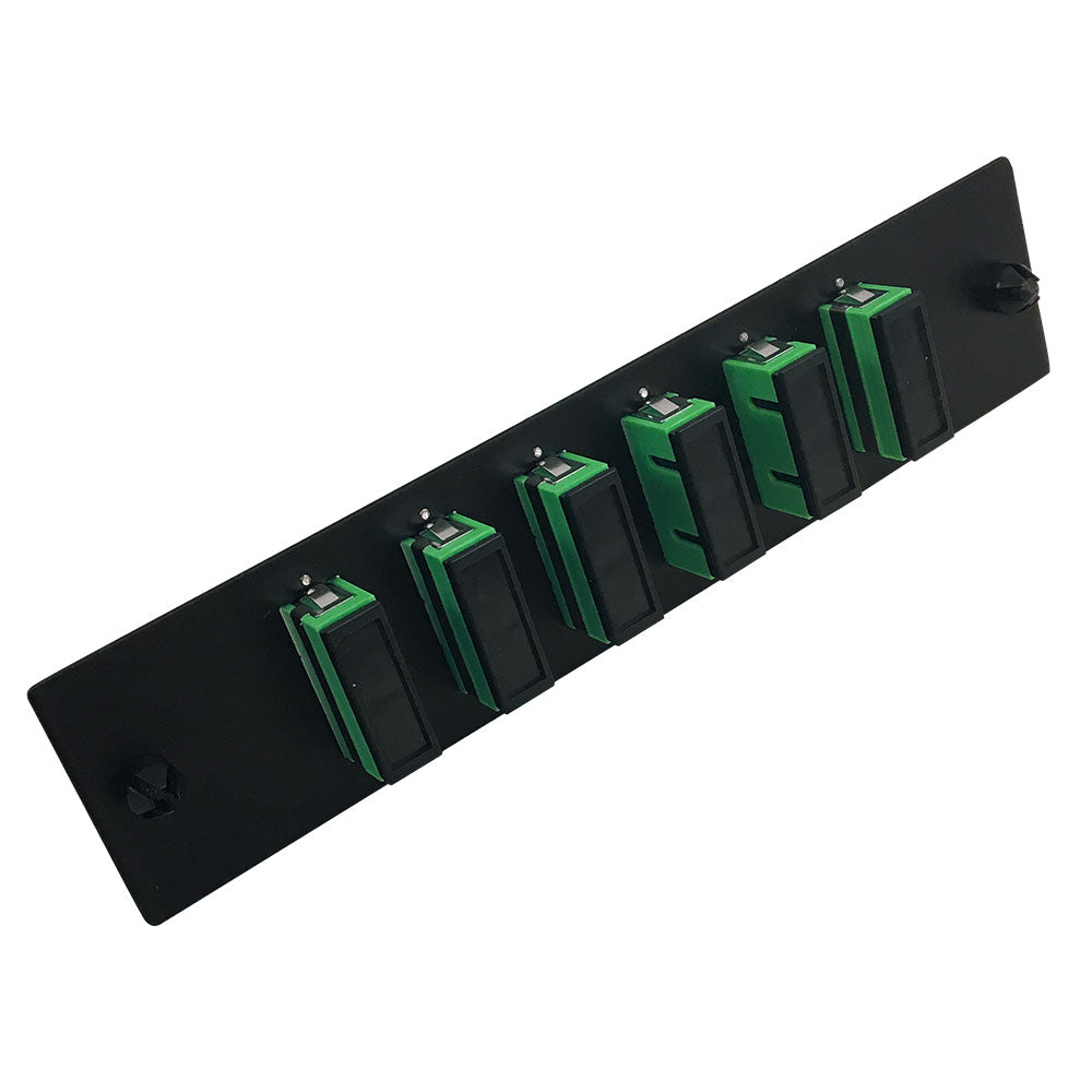 Loaded Adapter Panel with 6 x Duplex SC/APC Singlemode (Non-LGX) - Black – Generic – Non-LGX Fiber Optic Patch Panels & Enclosures (photo 2)