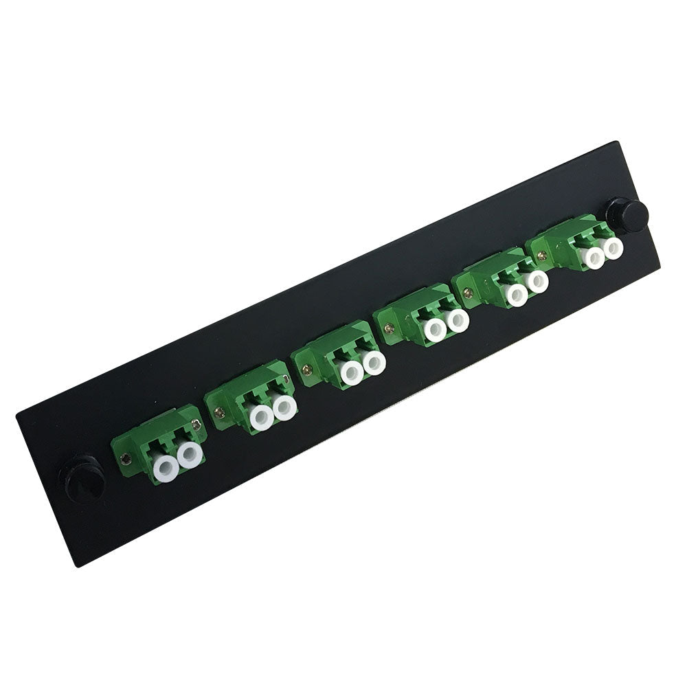 Loaded Adapter Panel with 6x Duplex LC/APC Singlemode (Non-LGX) - Black – Generic – Non-LGX Fiber Optic Patch Panels & Enclosures