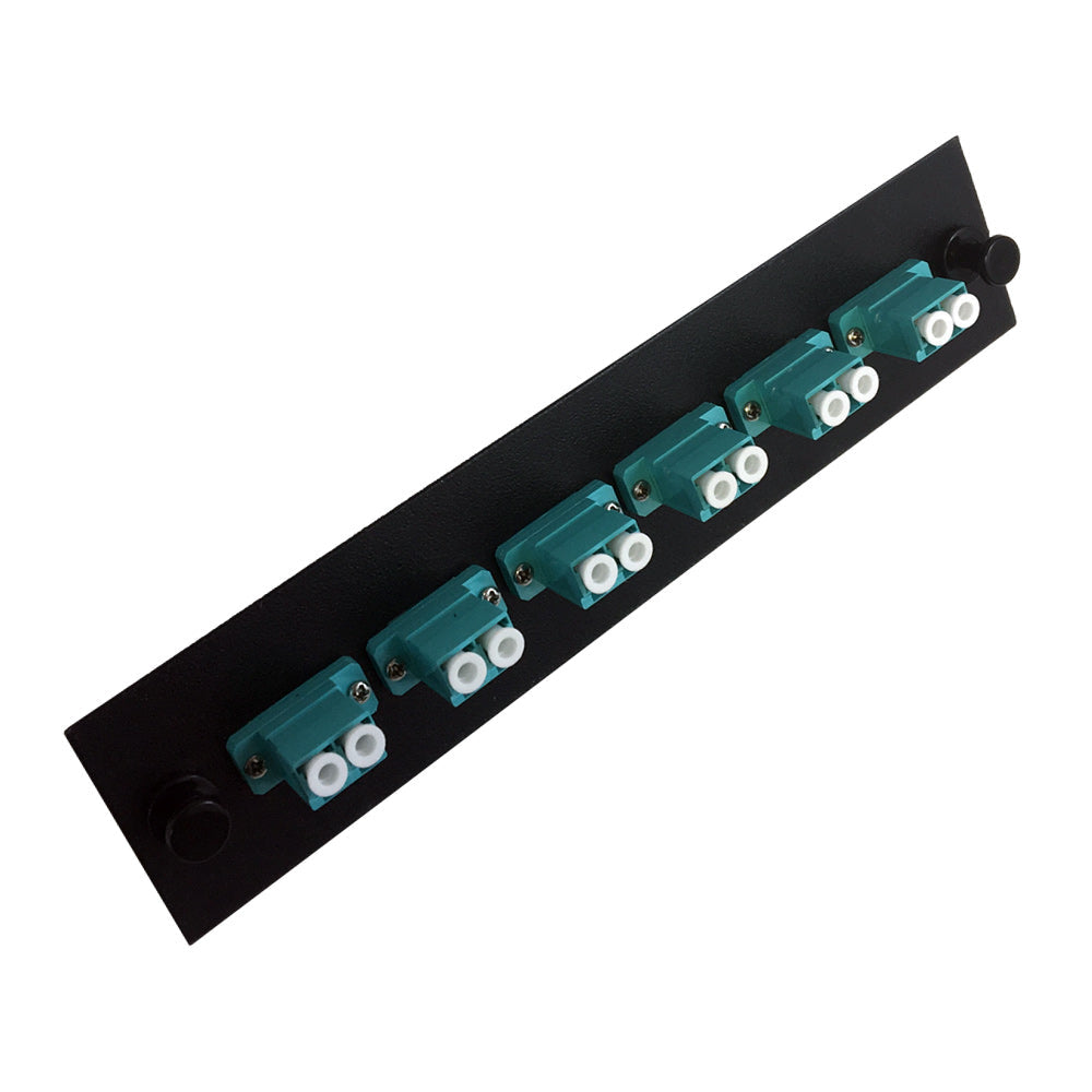 Loaded Adapter Panel with 6x Duplex LC/PC Multimode 10G (Non-LGX) - Black – Generic – Non-LGX Fiber Optic Patch Panels & Enclosures
