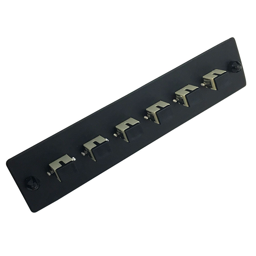 Loaded Adapter Panel with 6x Simplex SC/PC Multimode (Non-LGX) - Black – Generic – Non-LGX Fiber Optic Patch Panels & Enclosures (photo 2)