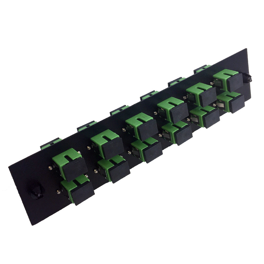 Loaded Adapter Panel with 12x Simplex SC/APC Singlemode (Non-LGX)- Black – Generic – Non-LGX Fiber Optic Patch Panels & Enclosures (photo 2)