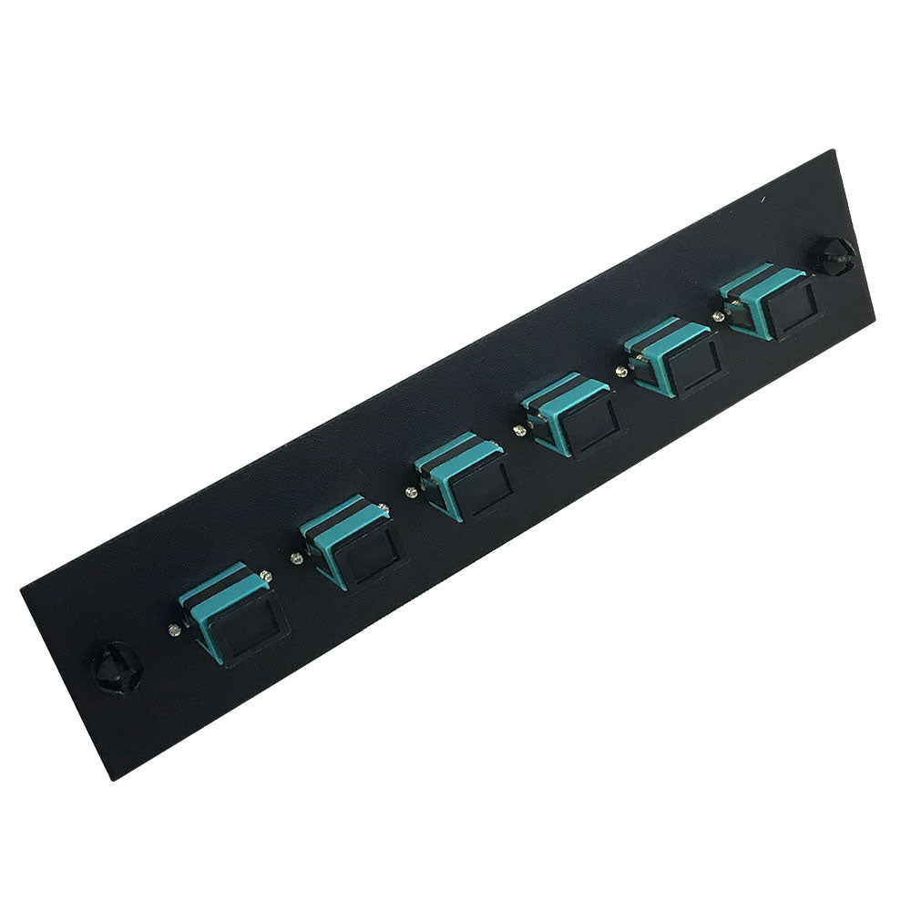 Loaded Adapter Panel with 6x Simplex SC/PC Multimode 10G (Non-LGX) - Black – Generic – Non-LGX Fiber Optic Patch Panels & Enclosures (photo 2)