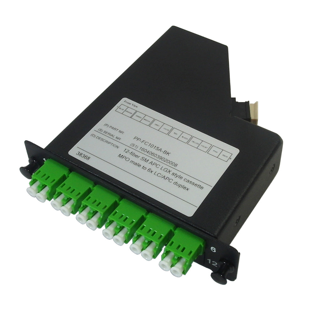 12-Fiber Singlemode LGX Style Cassette MPO Male to 6x LC/APC Duplex – Generic