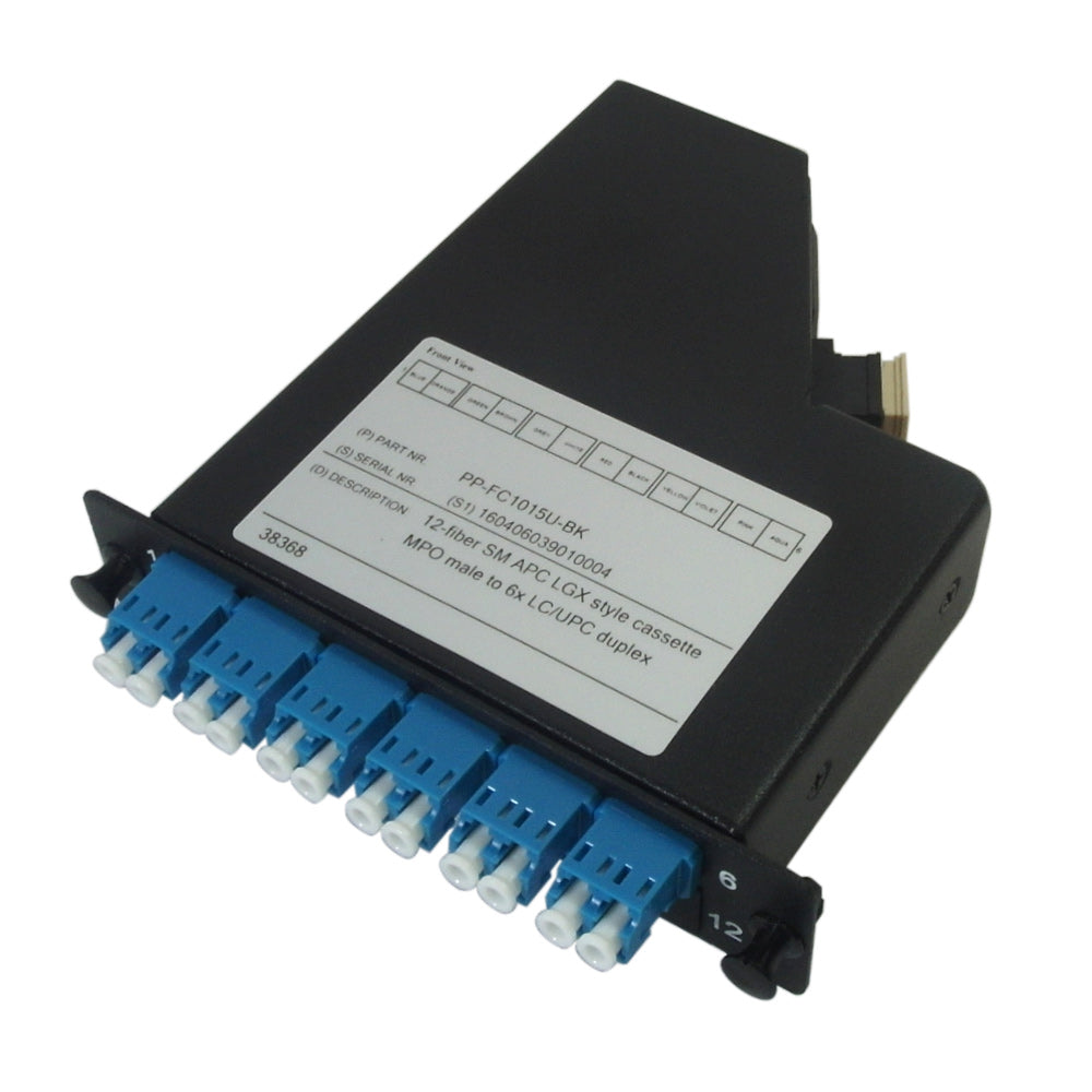 12-Fiber Singlemode LGX Style Cassette MPO Male to 6x LC/UPC Duplex – Generic
