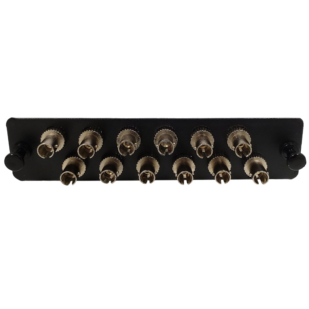 Loaded LGX Adapter Panel with 12x Simplex ST/UPC SM/MM - Black – Generic – LGX Fiber Optic Patch Panels, Cassettes & Enclosures (photo 2)
