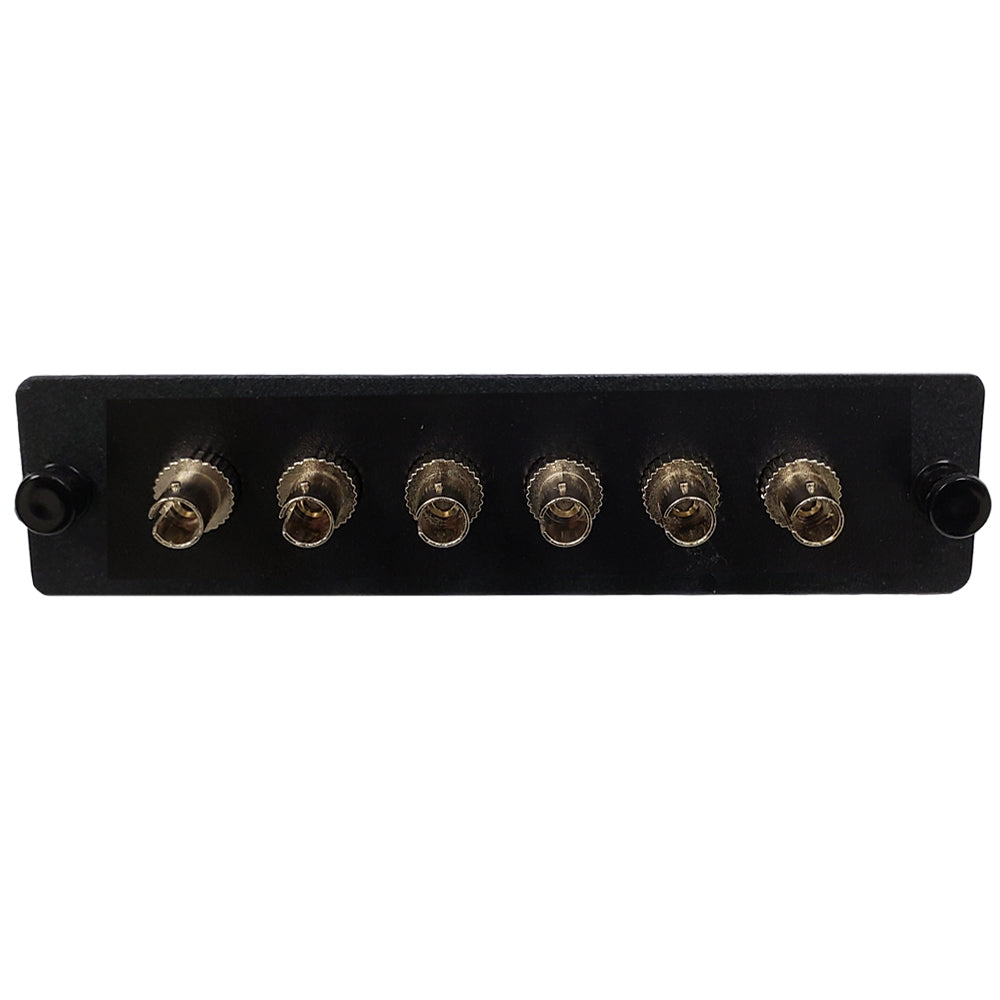 Loaded LGX Adapter Panel with 6x Simplex ST/UPC SM/MM - Black – Generic – LGX Fiber Optic Patch Panels, Cassettes & Enclosures (photo 2)