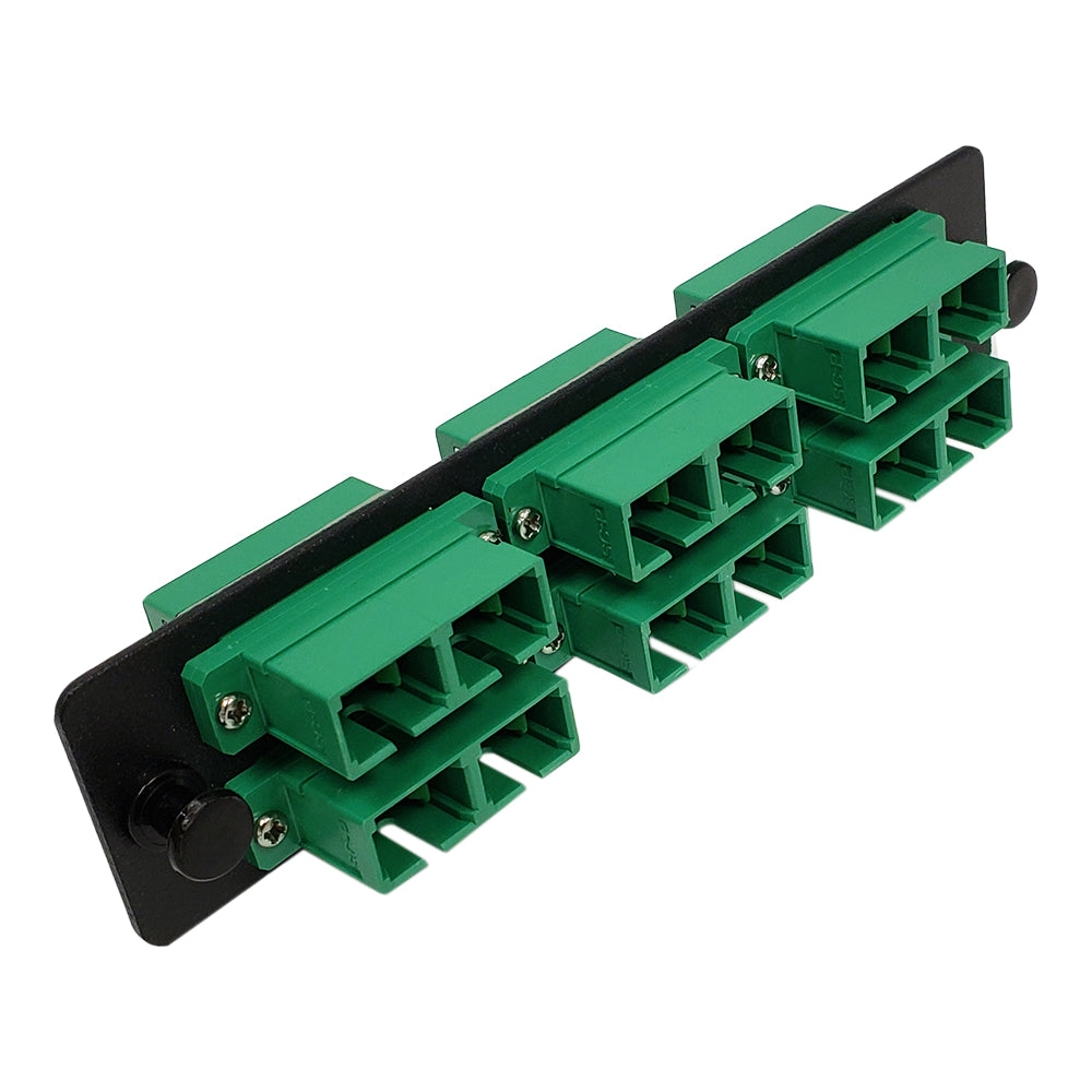 Loaded LGX Adapter Panel with 6x Duplex SC/APC Singlemode - Black – Generic – LGX Fiber Optic Patch Panels, Cassettes & Enclosures