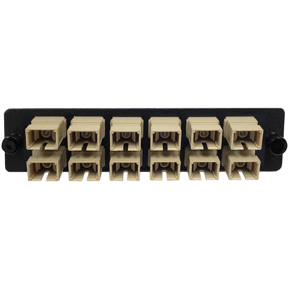Loaded LGX Adapter Panel with 12x Simplex SC/PC Multimode - Black – Generic – LGX Fiber Optic Patch Panels, Cassettes & Enclosures (photo 2)